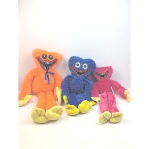 Huggy Wuggy Plush Lot‎ of 3 Poppy Playtime Orange Blue Pink Yellow